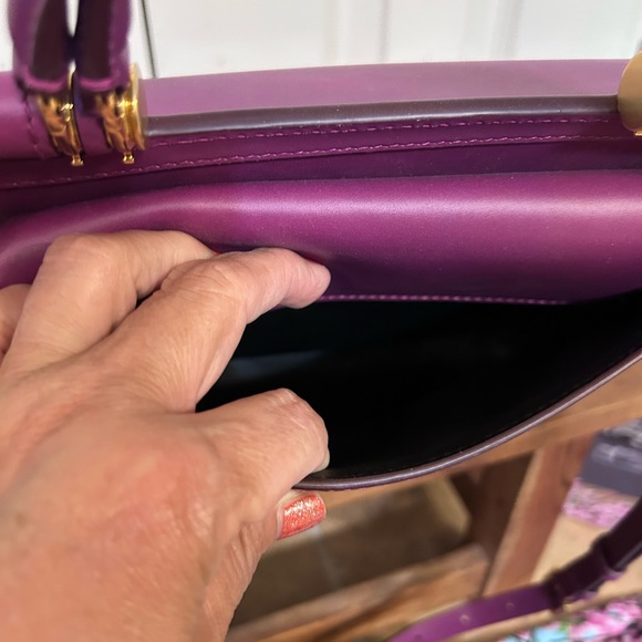 DOLCE & GABBANA Calfskin Small Sicily 58 Bag in plum color - Picture 8 of 16